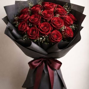 Classic Midnight Red Rose Bouquet