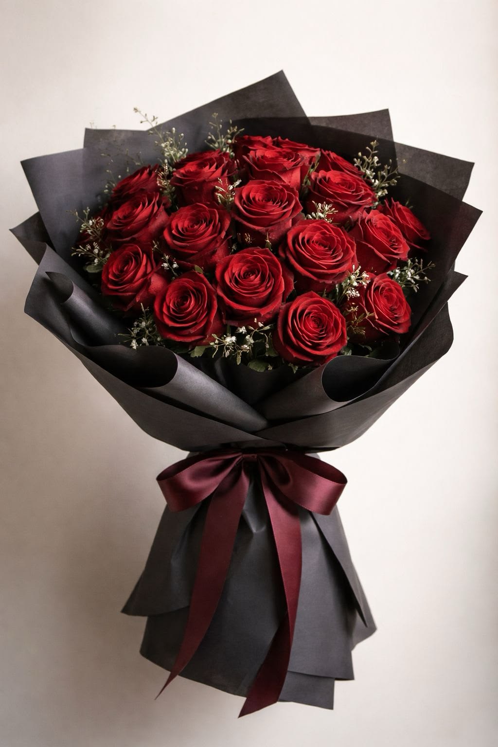 Classic Midnight Red Rose Bouquet
