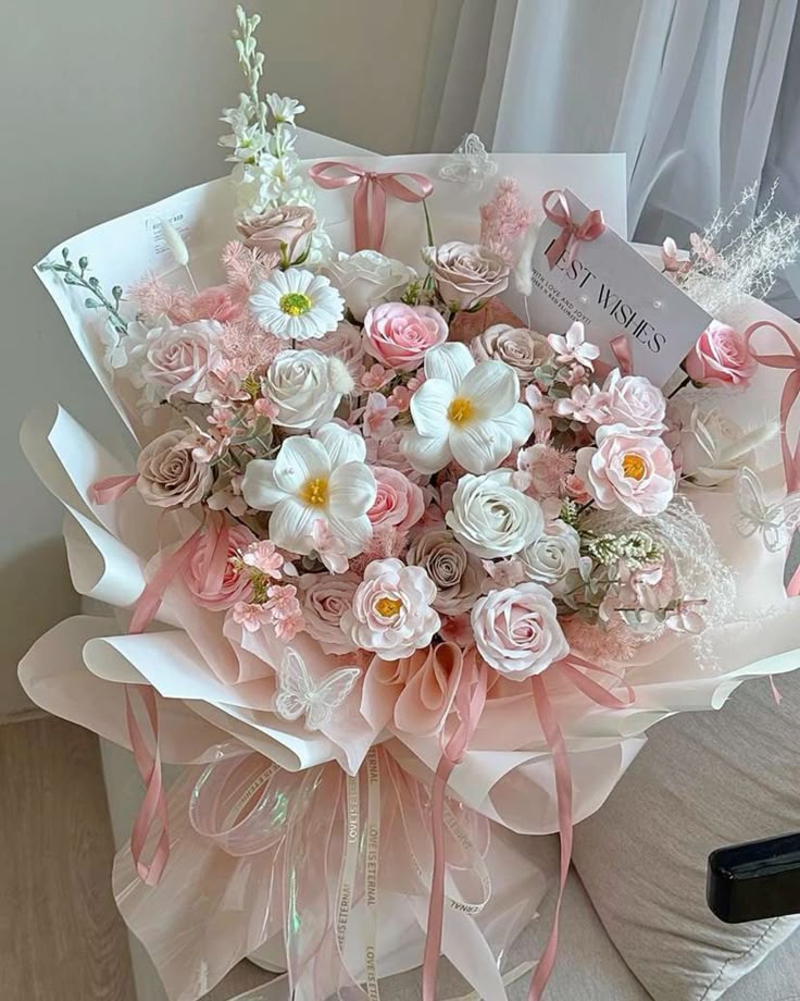 Soft Blush Rose & Floral Symphony Bouquet