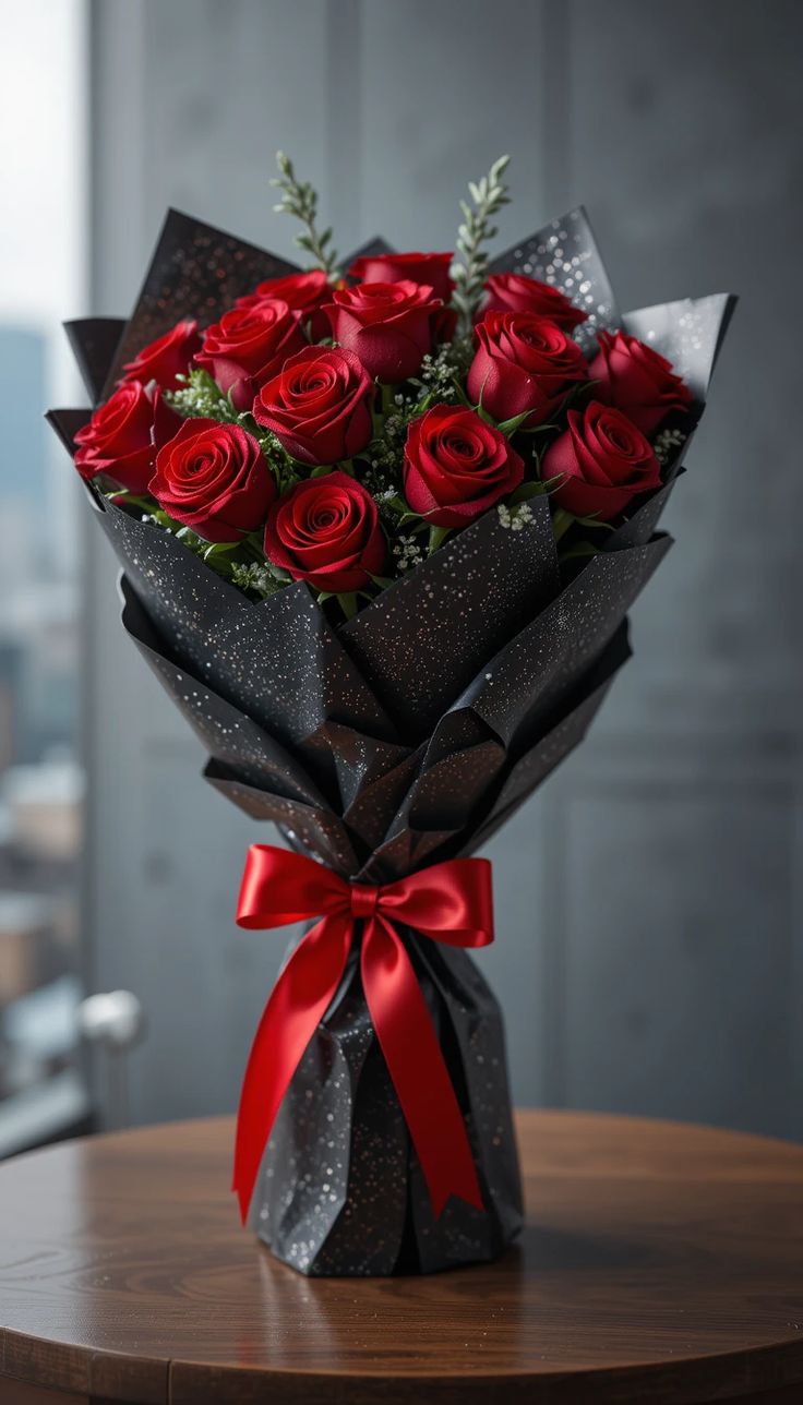 Starry Night Red Rose Premium Bouquet